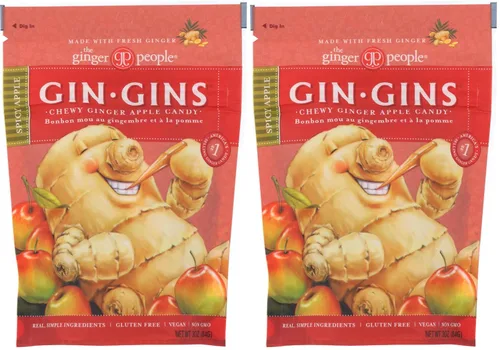 Miniatura 16 de GIN GINS - Caramelo duro de jengibre de doble fuerza – Caramelo 100% natural de The Ginger People – Golosinas saludables envueltas individualmente