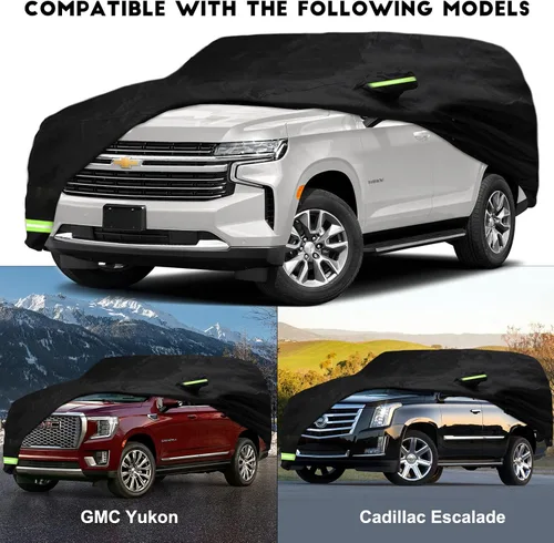 Miniatura 4 de YIXIN Funda impermeable para automóvil Chevrolet Tahoe/GMC Yukon/Cadillac Escalade 2007-2026, ajuste personalizado, correa 100% impermeable