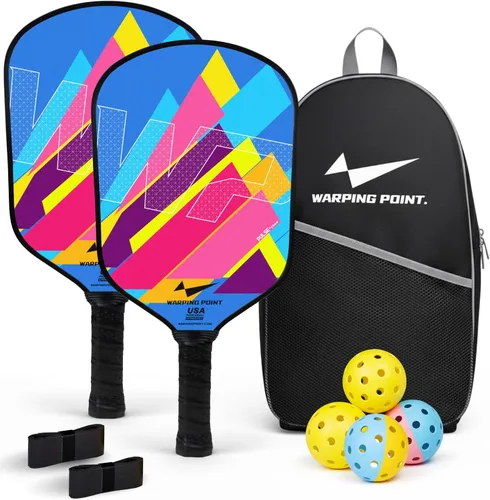 Juego de 2 palas de pickleball de fibra de vidrio, duraderas y ligeras, aprobadas por USAPA, paquete de 2 raquetas de pickleball para mujeres con