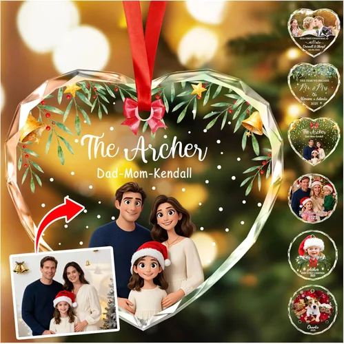 Miniatura 14 de Adornos de Navidad Personalizados Personalizados con Foto y Texto para Decoraciones de Árbol de Navidad, Regalos