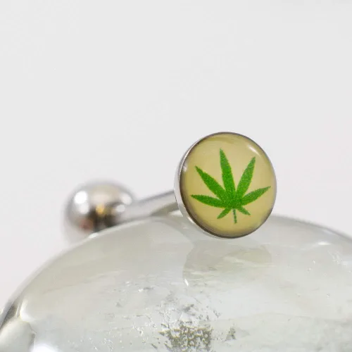 Miniatura 4 de BodyJewelryOnline - Piercing para lengua, 0.49oz, diseño de hoja de maceta