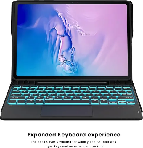 Miniatura 7 de Funda para Samsung Galaxy Tab S10 Lite/S9 de 11 pulgadas/S9 FE 10.9 pulgadas / S10 FE 10.9 pulgadas con teclado – 7 colores retroiluminados