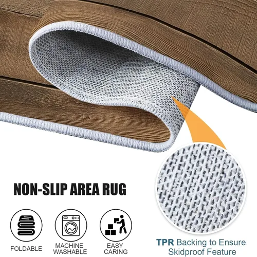 Miniatura 6 de 2'x8' Rug Runners for Hallways Non Slip Vintage Wood Panel Texture Brown Runner Rug for Bedroom, Washable Runner with Non Slip Backing, Soft Brown 7