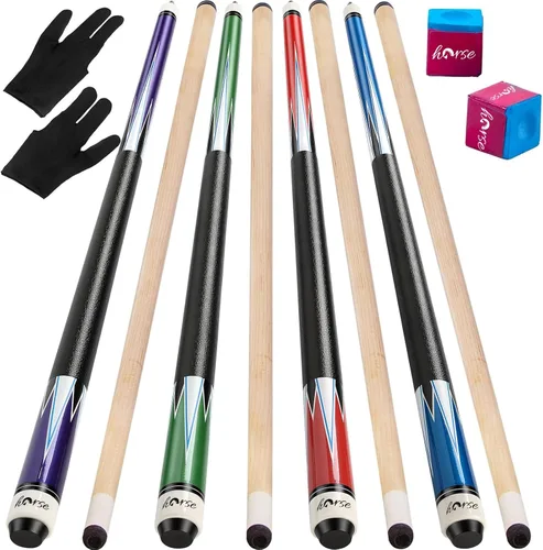 Miniatura 18 de Juego de tacos de billar LOTKEY de 4/3 / 2/1 - 1.47 m 18~21 oz con madera de arce canadiense, tacos de billar profesionales duraderos para jugadores