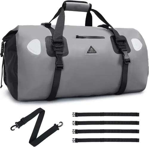 Haimont Bolsa de lona impermeable con correas de fijación rápida para motociclismo, rafting, canotaje, SUP, kayak, viajes, 50L/70L
