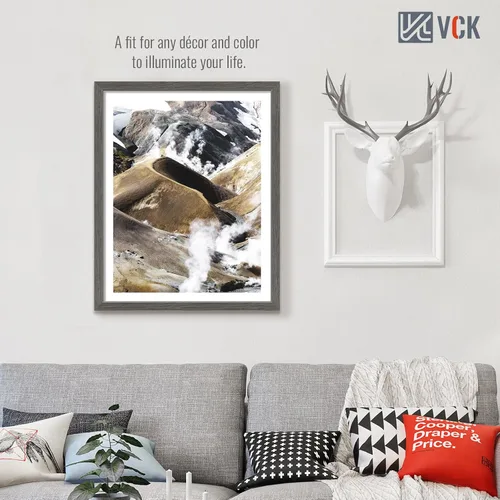 Miniatura 382 de VCK Marcos para póster de madera maciza de 22.375 x 34 pulgadas, marco de fotos A1 negro con montaje en pared, paquete de 3