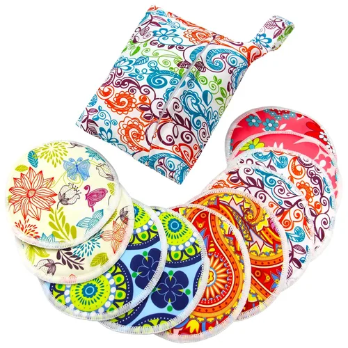 Miniatura 8 de PINOWU Almohadillas de lactancia reutilizables (paquete de 10) para madres que amamantan, almohadilla lavable de 4.7 pulgadas para lactancia materna