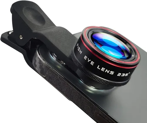 Miniatura 8 de Lente de ojo de pez de 235° para cámara de teléfono, lente de ojo de pez para iPhone 14 13 12 X XR Pixel Samsung Smartphone, lente con clip para Ojo