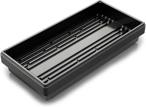 Miniatura 9 de Bandeja de propagación de plantas de plástico negro de 10 x 20 pulgadas (paquete de 10) - Bandejas de cultivo para jardín, plantación, plántulas