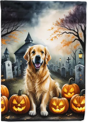 Miniatura 23 de Caroline's Treasures DAC2011GF - Bandera decorativa para jardín de Halloween con diseño de beagle para jardín, jardín, jardín, jardín, multicolor