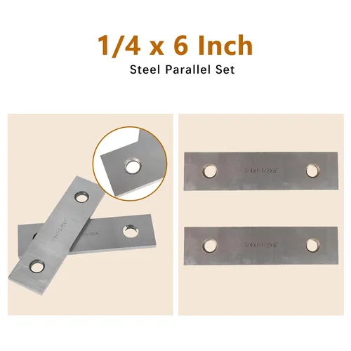 Miniatura 3 de kimllier 9 pares de bloques de calibre de precisión de acero paralelo de 1/4 x 6 pulgadas