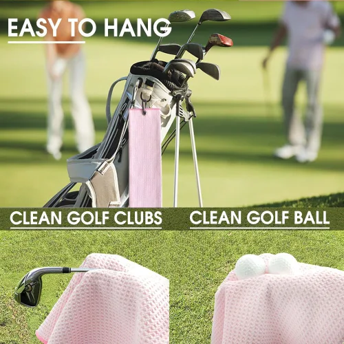 Miniatura 5 de TOUNER Just A Girl Who Loves Golf Toalla bordada para bolsas de golf con clip, divertidos regalos de golfista rosa para tía, novia, hermana, rosa081