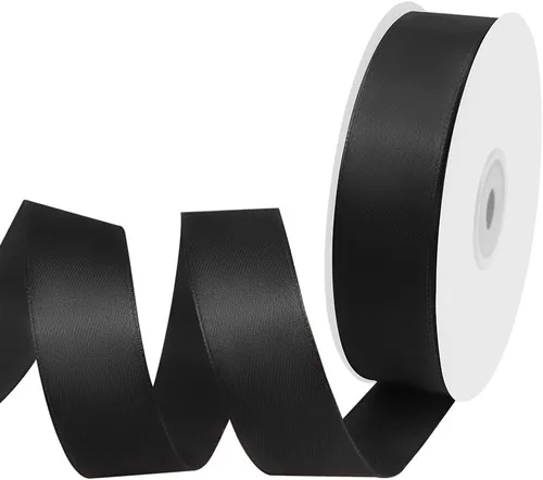 Miniatura 14 de Cinta de tela de satén de 1-1/2 pulgadas de ancho x 50 yardas, cinta negra perfecta para lazos de bricolaje, guirnaldas, envoltura de regalos