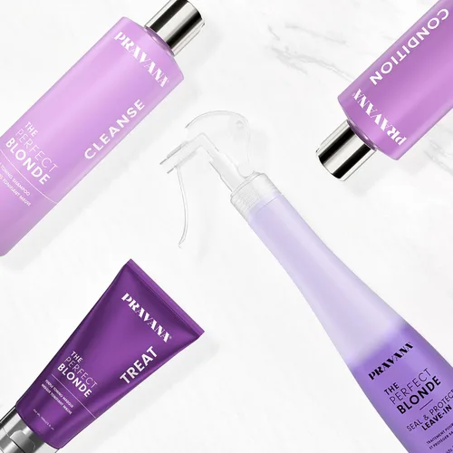 Miniatura 5 de Pravana The Perfect Blonde Seal & Protect Leave-In Conditioner Spray Treatment Detangler Neutralizes Brassy, Yellow Tones For Color Treated Hair