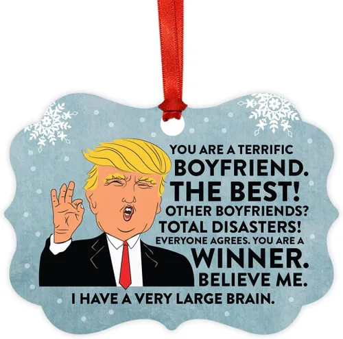 Miniatura 31 de Andaz Press Divertido presidente Donald Trump Fancy Frame Recuerdo Adorno de Navidad Regalo de mordaza, Perra fantástica, 1 paquete, ideas de regalo