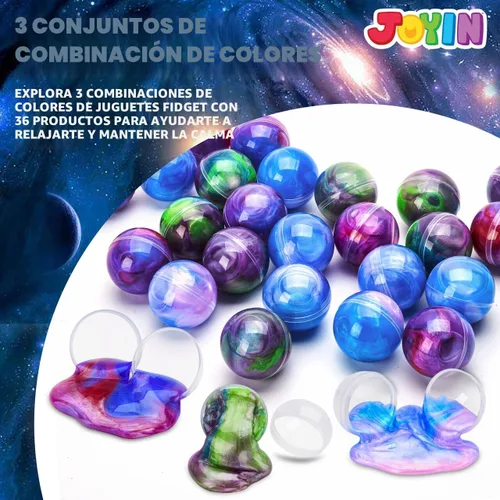 Miniatura 2 de JOYIN Slime Party Favors, Paquete de 24 Pelotas de Slime Galaxia - Elásticas, No Pegajosas, Sin Desorden, Alivio del Estrés y Seguras - Juguetes