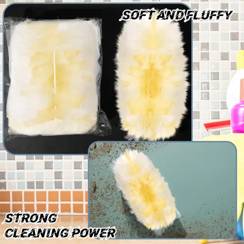 Miniatura 4 de Vesici 150 piezas de repuesto de plumero compatibles con Swiffer Dusters, repuesto desechable a granel grueso con 1 mango resistente para limpieza