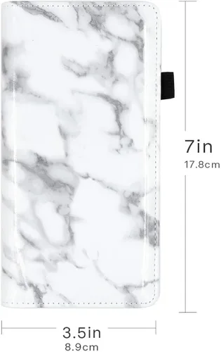 Miniatura 3 de Menesia Funda de chequera para hombres y mujeres RFID de cuero a cuadros