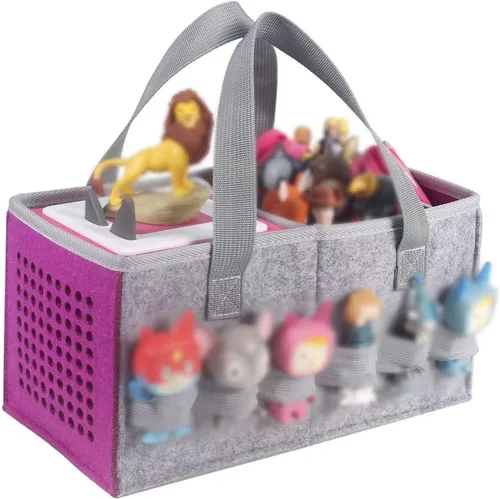 Miniatura 8 de Estuche de transporte GISEO para juego de iniciación de Tonies y bolsa de almacenamiento para estatuilla de Tonies, bolsa plegable de juguete Azul