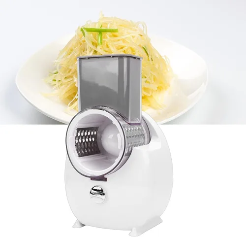 Miniatura 5 de Fockety Rallador eléctrico de queso, rallador eléctrico giratorio recargable, triturador eléctrico con 4 cortadores reemplazables para queso