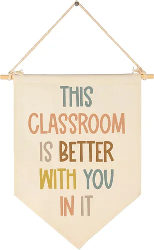 Miniatura 22 de Cartel de pared para aula, regalo para profesores, letrero de sala de lectura, texto en inglés "It's A Beautiful Day for Learning", lienzo