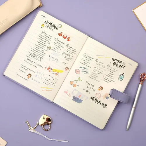 Miniatura 6 de Diario con candado para niñas de 8 a 12 años, diario para escribir 296 páginas rayadas, diario con cerradura, juego de caja que incluye cuaderno