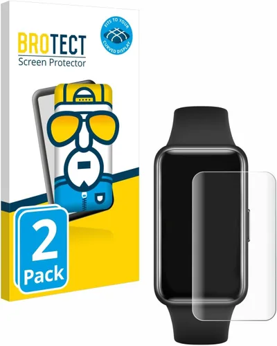 Miniatura 2 de brotect Protector de pantalla curvado 3D compatible con Huawei Band 7 (paquete de 2) - Cobertura de pantalla completa