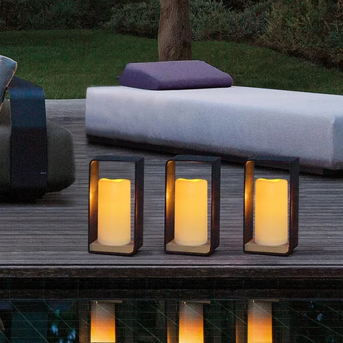 Miniatura 5 de Velas sin llama impermeables con control remoto 2PACK (D3''*H5.5'') Vela de pilar LED parpadeante que funciona con pilas, de plástico con Paquete