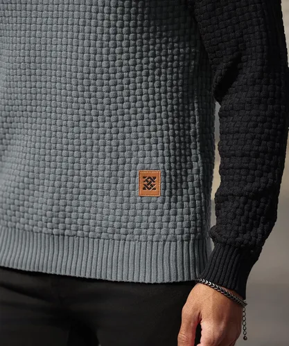 Miniatura 4 de Zaitun - Sudadera de punto con capucha para hombre, de manga larga, color liso, suéter con capucha