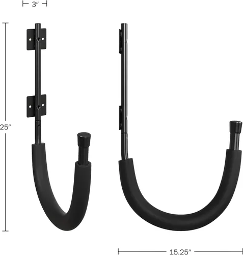 Miniatura 2 de Paquete de 2 ganchos de almacenamiento para kayak, perchas de pared para kayak con capacidad de 100 libras por par para tablas de remo, tablas