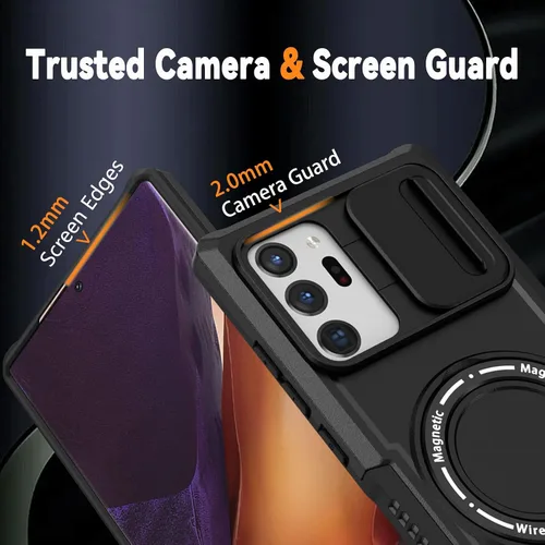 Miniatura 5 de Funda magnética para Samsung Galaxy Note 20 Ultra con soporte de anillo [con protector de pantalla] [Compatible con carga inalámbrica MagSafe] Funda