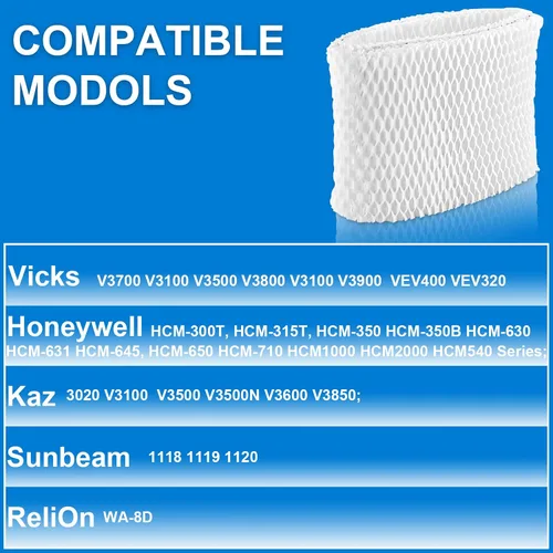 Miniatura 2 de TOMOON WF2 - Filtro humidificador de repuesto para humidificadores Vic.ks V3500 V3100 V3900 V3700 VEV320 Ka z 3020 y Re-Lion WA-8D Cool Mist