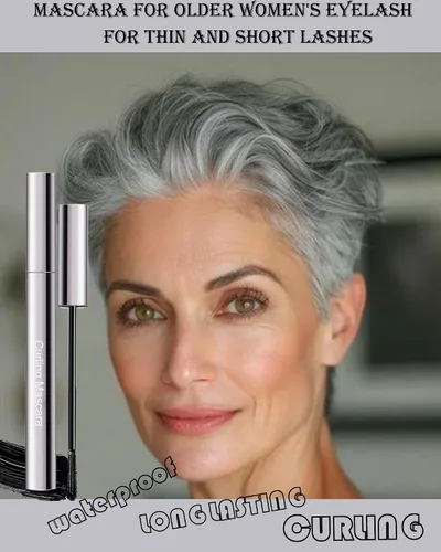 Miniatura 2 de Máscara negra para mujeres mayores 60 Plus, máscara impermeable de volumen y longitud para mujeres maduras con pestañas adelgazantes, sin grumos