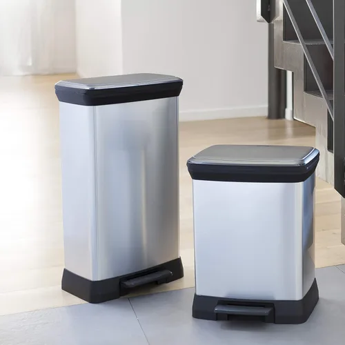 Miniatura 12 de Curver Tapa en acero inoxidable como acabado, reciclaje perfecto para uso doméstico en interiores para eliminación de basura, 50 litros, metálico