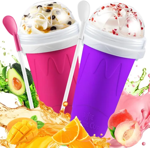 Miniatura 7 de Tgosomt Taza de Granizado, Taza Mágica de Granizado Rápido Congelado, Fabricante de Helado, Cosas Divertidas y Cool (Verde)
