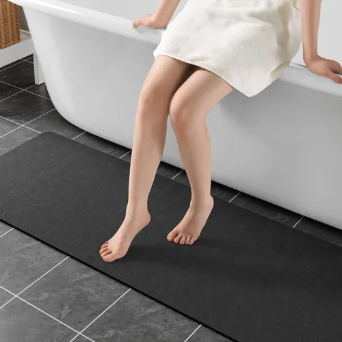 Miniatura 27 de Alfombras de baño de 32 x 17 pulgadas, tapetes de baño de tierra de diatomeas de secado rápido, absorbentes, tapetes de baño de goma antideslizante