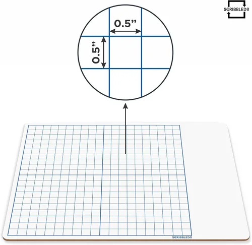 Miniatura 5 de Pizarra blanca de borrado en seco de 11 x 14 pulgadas, pizarra de borrado en seco de doble cara con cuadrícula para el hogar, escuela, aula, niños
