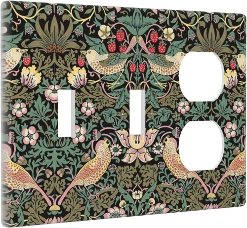 Miniatura 172 de Placa Decorativa de Pared Beige Boho de Mediados de Siglo Sol Abstracto 1-Gang Retro Años 70 Arte Geométrico Moderno con Arco Eléctrico Interruptor