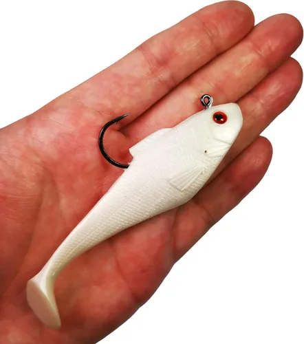 Miniatura 2 de Señuelos de Cabeza de Plomo Pre-Aparejados de Cola de Paleta Swim Shad 3PCS 4" 1oz Cebo Suave de Plástico Swimbait para Agua Dulce y Salada
