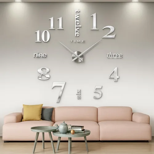 Miniatura 7 de Reloj de pared grande, 3D, sin marco, para hacerlo usted mismo.
