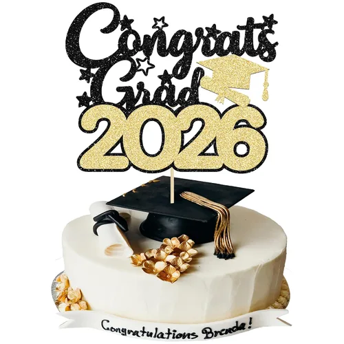 Miniatura 28 de Gyufise 1 decoración de pastel de graduación azul 2024 de felicitaciones para tartas de graduación 2024, decoración de pastel con purpurina
