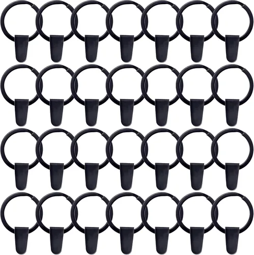 Miniatura 8 de OIIKI 100 juegos de llaveros para manualidades, llaveros redondos divididos, conector de llavero de metal con pestañas de plástico transparente