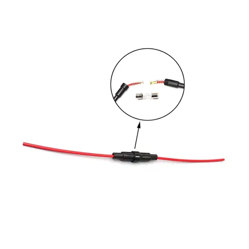 Miniatura 6 de Soporte de fusibles tipo tornillo en línea para automóvil automotriz de 0.236 x 1.181 in con cable de 16 AWG, 80 fusibles de vidrio de soplado