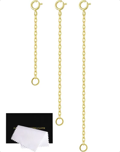 Miniatura 13 de Extensores de collar para mujer, extensor de pulsera de oro, extensión de joyería de cadena dorada para tobillera para mujer, juego de 2 piezas