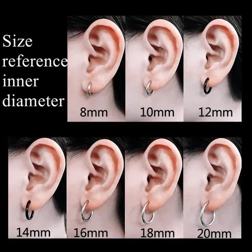 Miniatura 2 de 7 pares de aretes de aro de acero inoxidable quirúrgico 316L para mujeres y hombres, chapados en oro de 18 quilates, aretes de aro pequeños