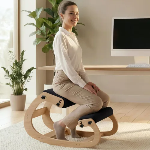 Miniatura 11 de NYPOT Silla ergonómica de rodillas con asientos ajustables - Silla de rodillas para corrección de postura y taburete oscilante para rodillas