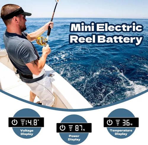 Miniatura 4 de Super Mini batería de carrete de pesca eléctrica. último modelo con pantalla LED digital. Compatible con carretes eléctricos Daiwa y Shimano.