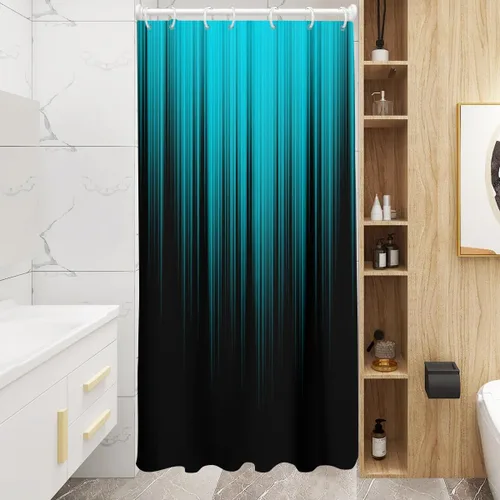 Miniatura 16 de AAtter - Cortina de ducha negra y gris con arte abstracto ombre gótico gótico estético para hombres, extra larga XL grande, de tela para decoración
