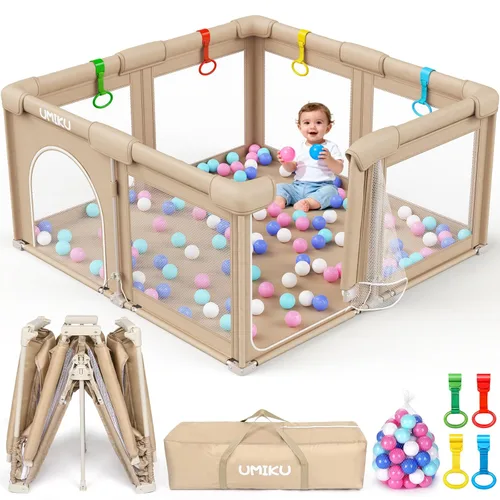 Miniatura 8 de Baby Playpen Foldable Playpen for Babies and Toddlers, Large Playpens Portable Play Pen Play Yard for Kids Fence Indoor Outdoor Travel 4 Handlers 50
