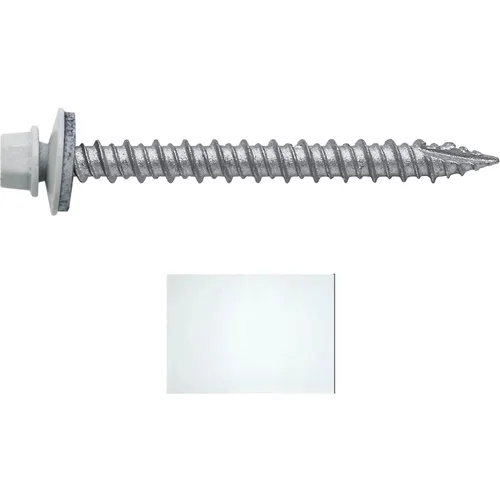 Miniatura 2 de Brite - Tornillos para techos de metal blanco (10 x 2 unidades), cabezal de arandela hexagonal, arranque automático/roscado, arandela EPDM, 3 x 250